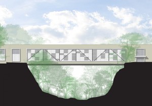 Engineering challenges included creating a structure stiff enough to span 200’ without observable deflection or vibration, and uneven loading due to different program requirements.